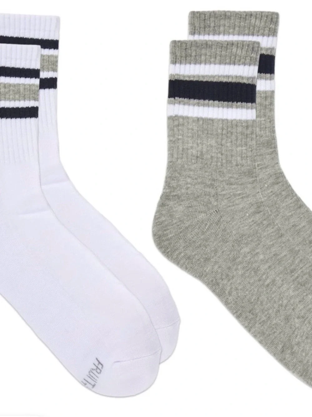 Fruit of the Loom Mens Americana Mid Crew Socks, 2-Pack,Lot of 2